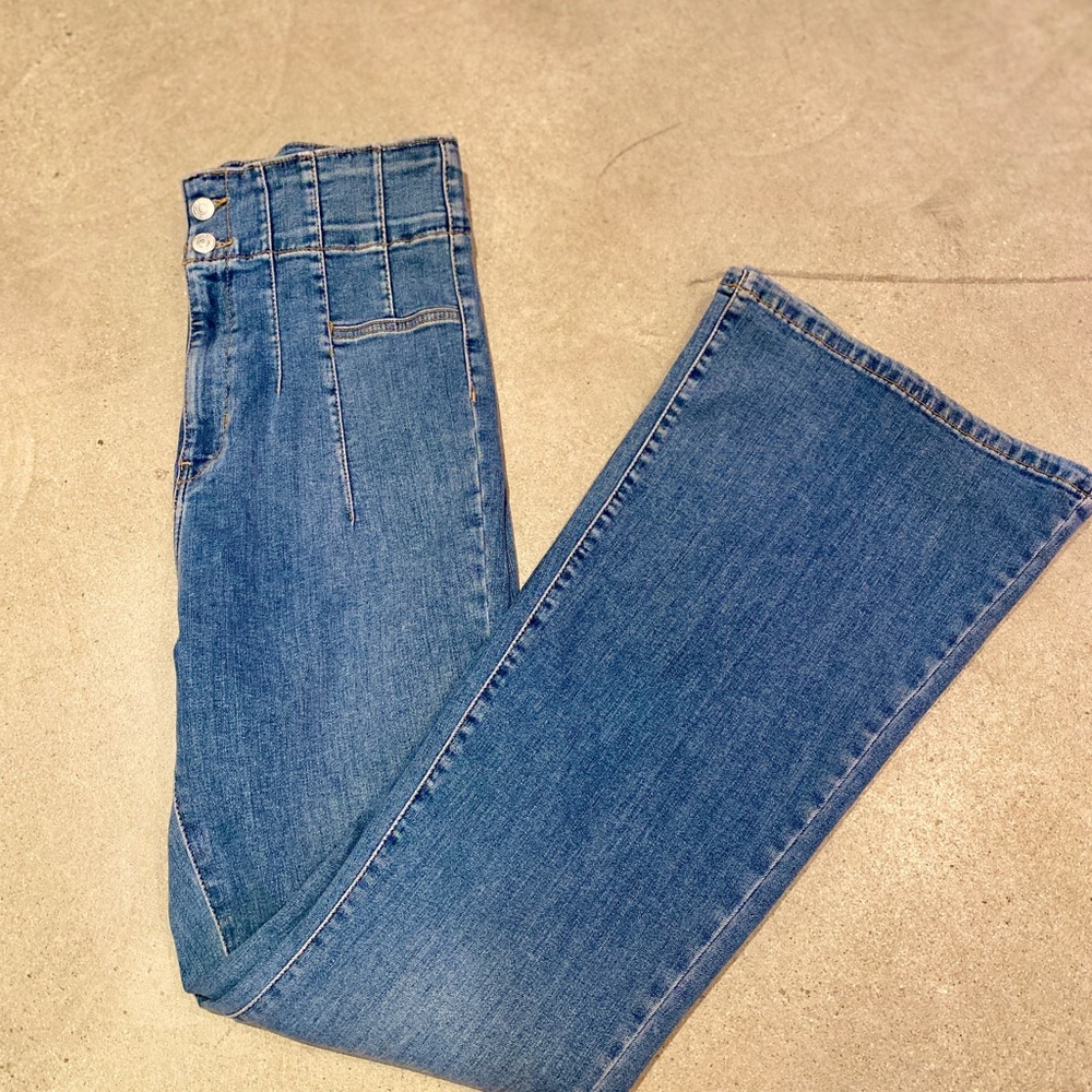 FP Jayde Flare Jeans In Sunburst Blue